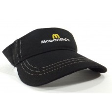 Black McDonald&apos;s Employee Uniform Logo Arch Embroidered Visor Hat Cap Adjustable  eb-43899299